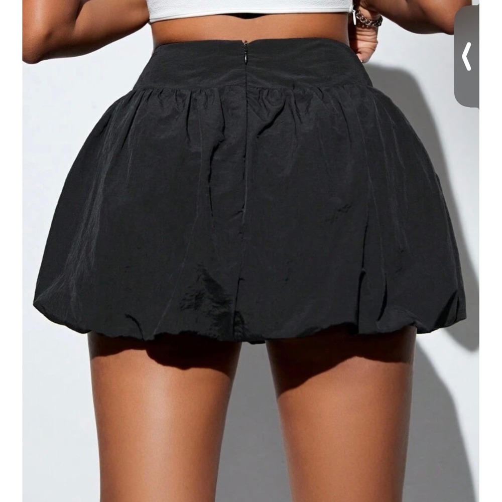 Shein Black Bubble Mini Skirt Puffy Balloon Hem Micro Skirt Y2K Party Grunge